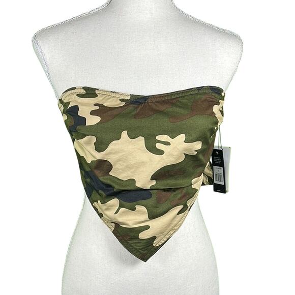 AFRM bandana crop top in woodland camo print Size XS - Picture 1 of 5